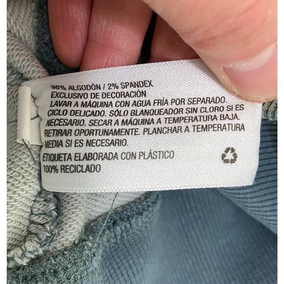 Joy Lab Women's L Blue Gray Animal Print Crop Pullover Sweatshirt - Picture 6 of 6